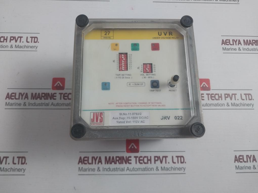 Under Voltage Relay Rated Voltage - 110V Ac Jrv 022 Brand Jvs