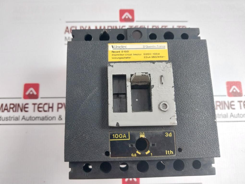 Unelec Record D 100 Circuit Breaker 600V-100A 4588 0955 001 4P 3D