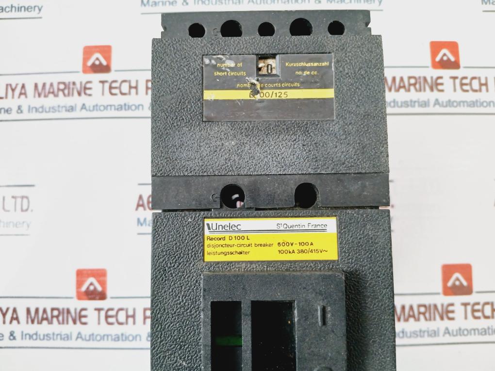 Unelec Record D 100 L Circuit Breaker 600V-100A