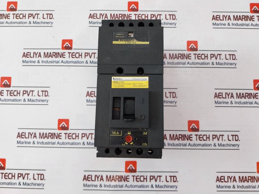 Unelec Record D 100 L Moulded Case Circuit Breaker MCCB 600V~100A