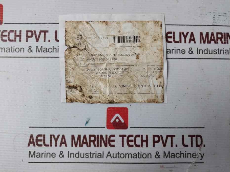 Union Pump 366C0711000D22200 Edge Plate For Bop Pump