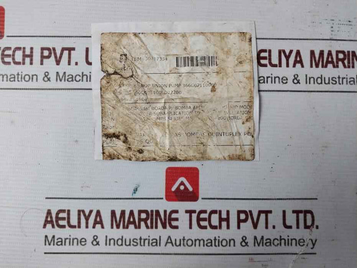 Union Pump 366C0711000D22200 Edge Plate For Bop Pump