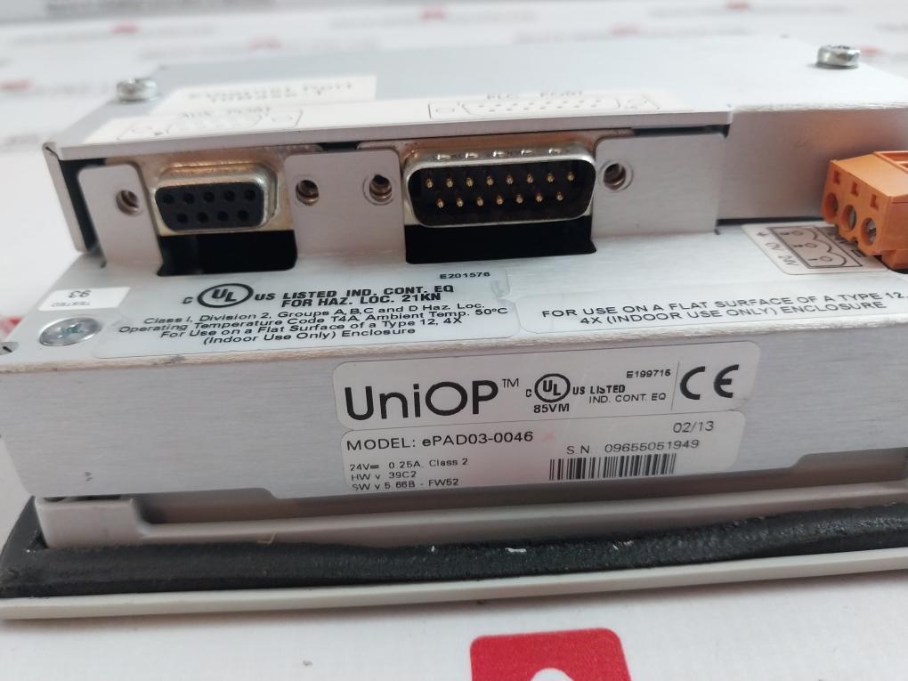 Uniop Epad03-0046 Screen Operator W\ Display Control Panel 24V 50°C