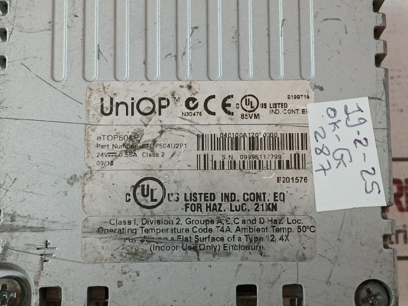 Uniop Etop504U2P1 Touch Screen Panel 24V---0.55A (Not Working)