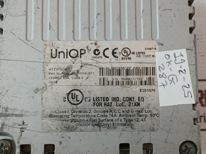 Uniop Etop504U2P1 Touch Screen Panel 24V---0.55A