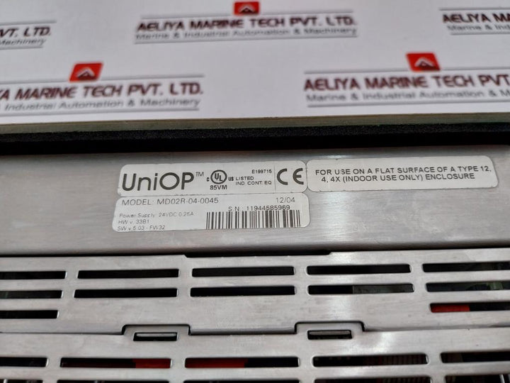 Uniop Md02R-04-0045 Operator Interface Panel 24Vdc 0.25A