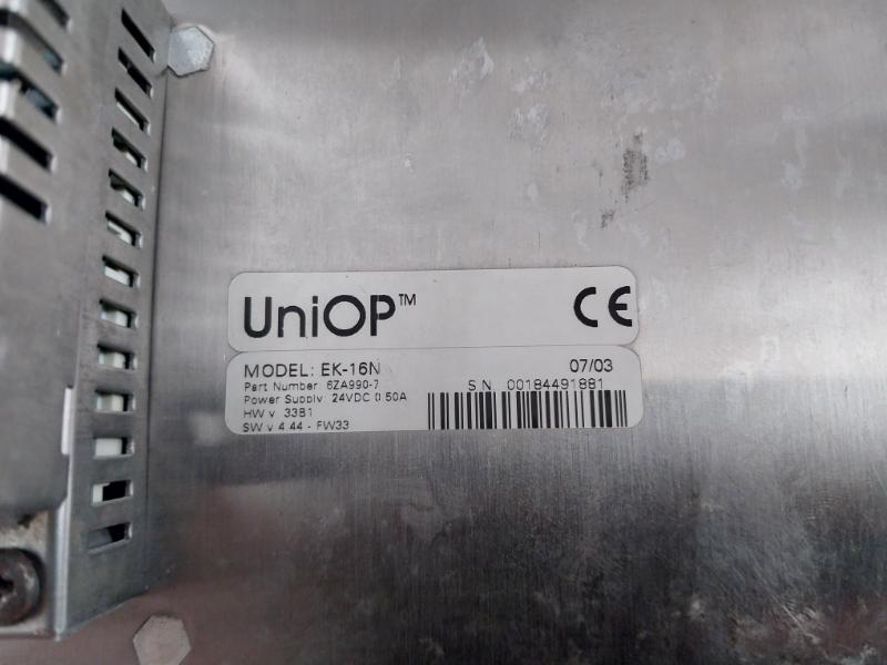 Uniop Operator Interface 24Vdc 0.50A Part No. Ek-16N