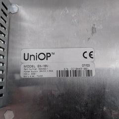 Uniop Operator Interface 24Vdc 0.50A Part No. Ek-16N