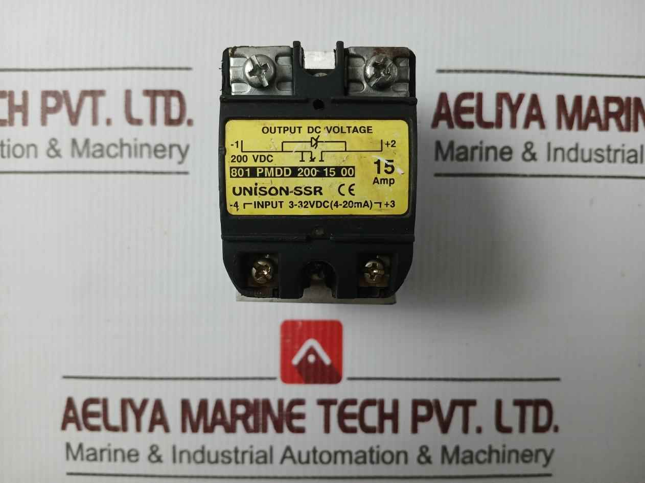 Unison-ssr 801 Pmdd 200 15 00 Solid State Relay 200 Vdc 15 Amp