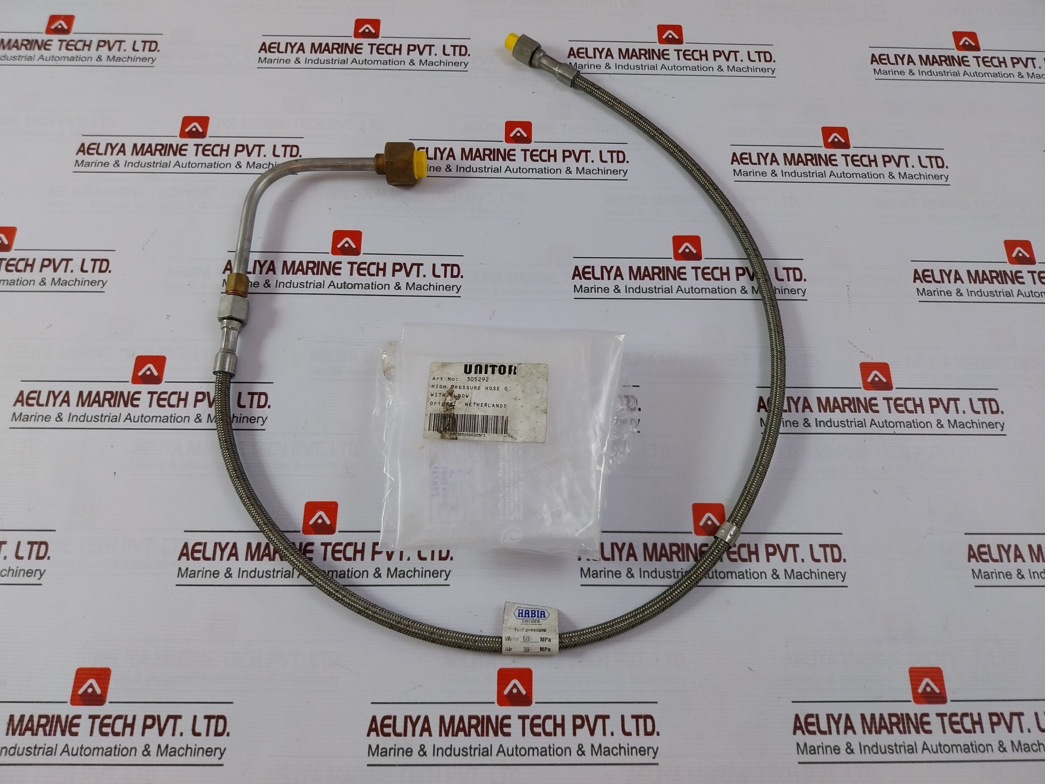 Unitor 305292 High Pressure Hose Ox With Elbow Water 60 Mpa