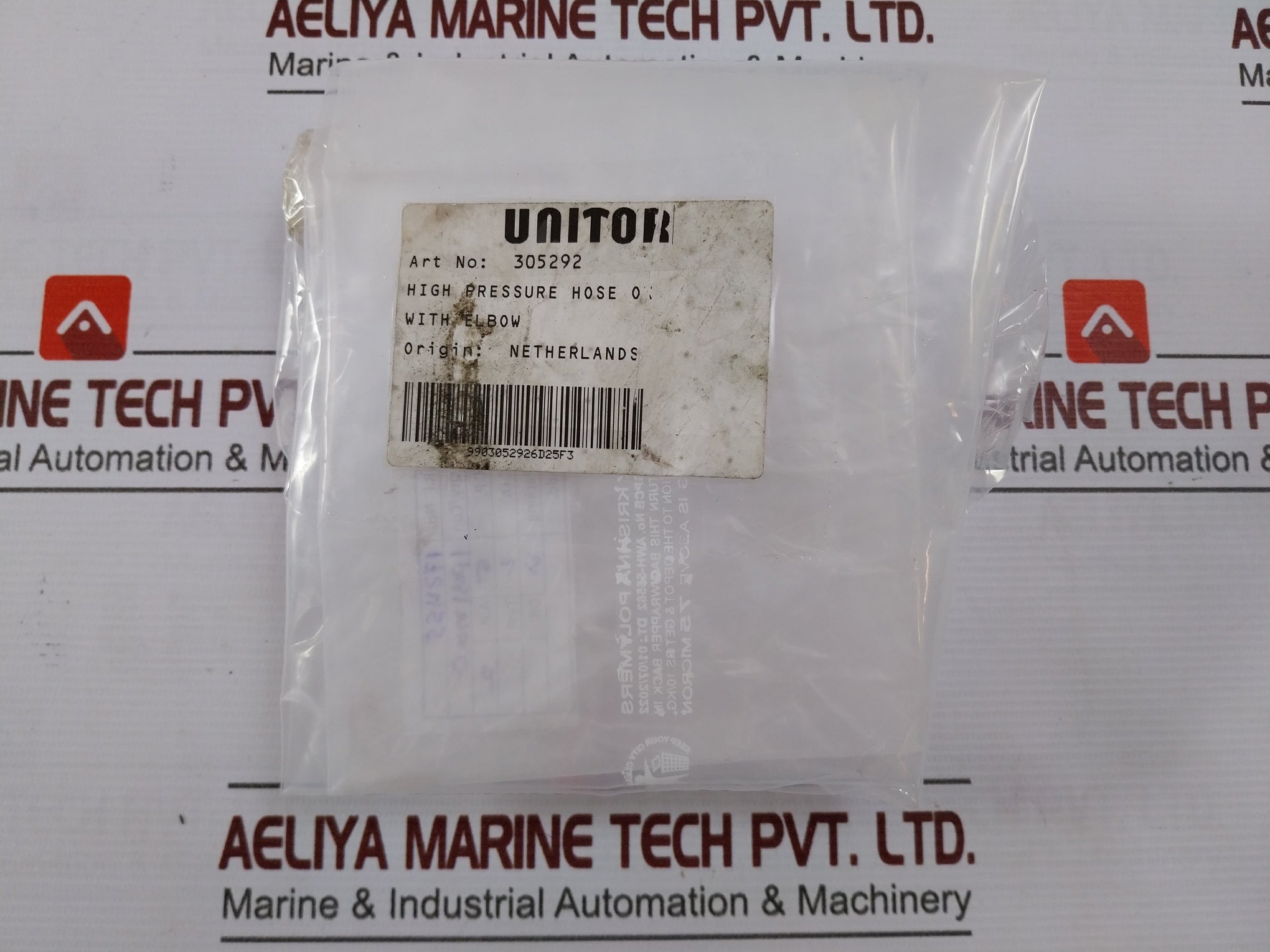 Unitor 305292 High Pressure Hose Ox With Elbow Water 60 Mpa