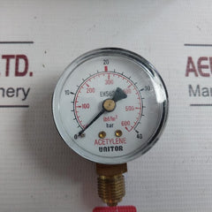 Unitor Acetylene Pressure Gauge 0-40 Bar