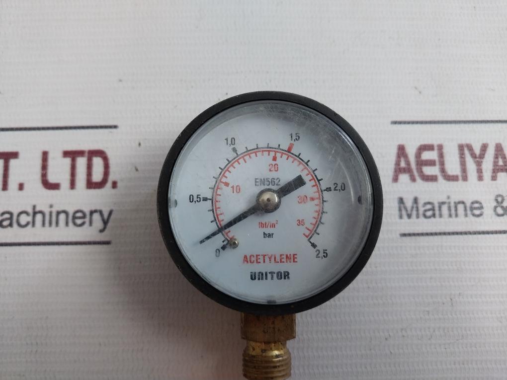 Unitor Acetylene Safety Gauge 0-2.5 Bar
