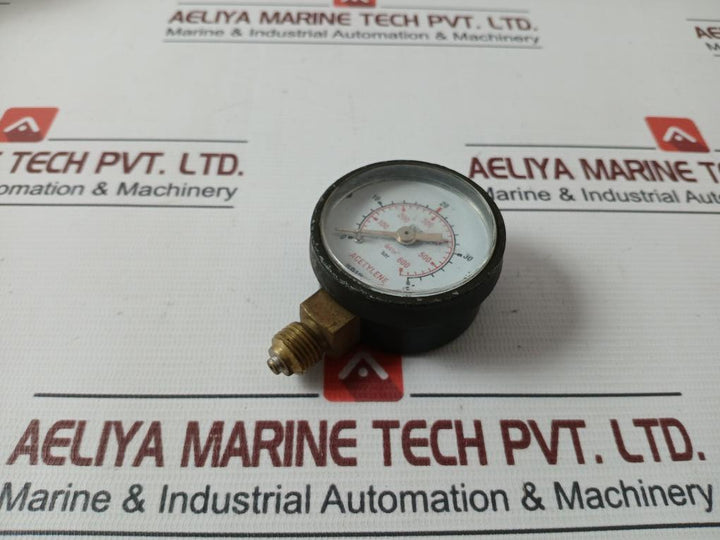Unitor En562 Acetylene Safety Pressure Gauge 0 To 600 Lbf/In2 0-40 Bar