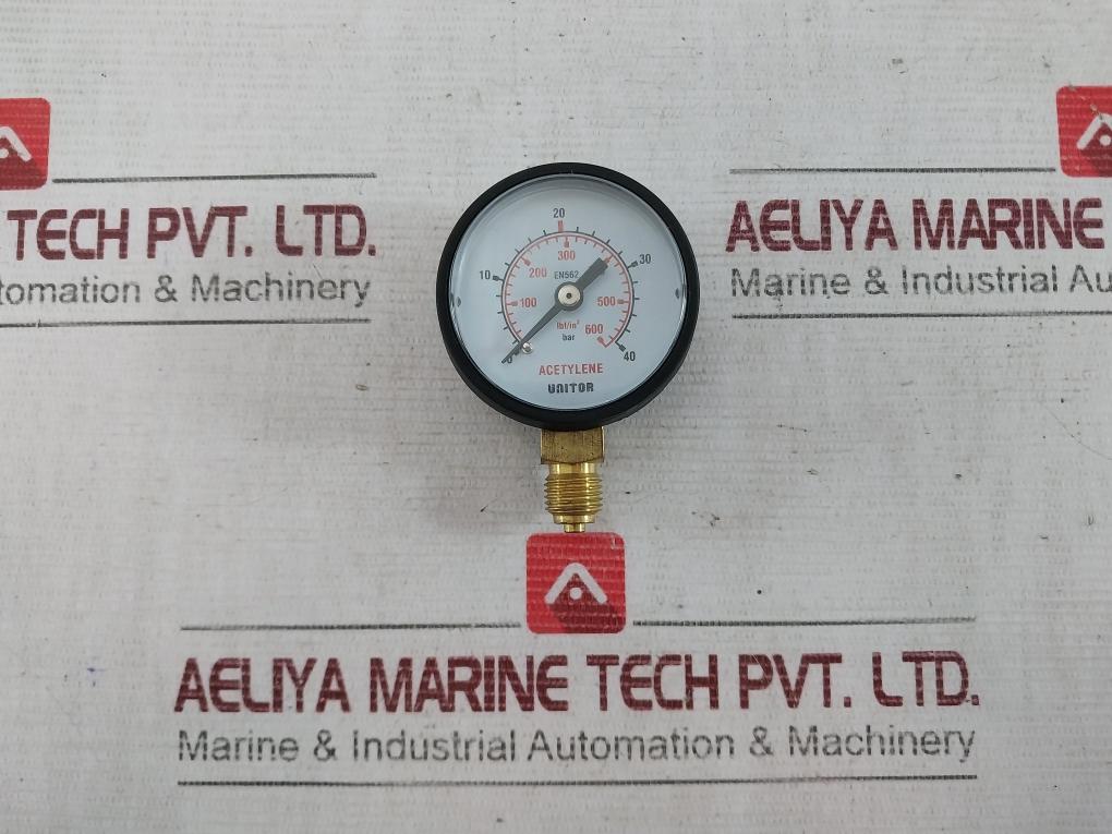 Unitor En562 Oxygen Pressure Gauge Acetylene 171-550186 0-40 Bar