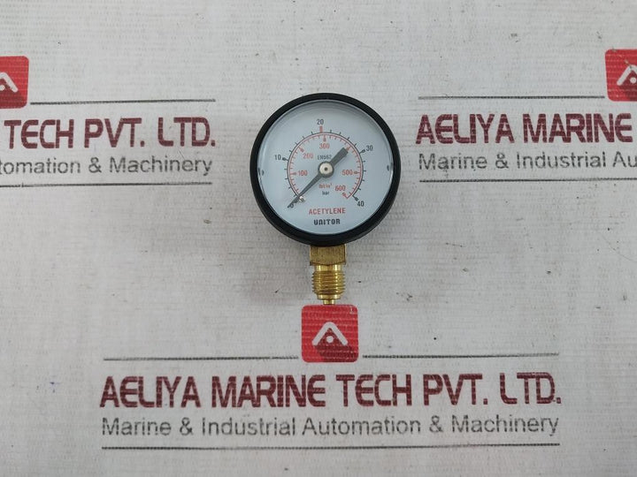 Unitor En562 Oxygen Pressure Gauge Acetylene 171-550186 0-40 Bar