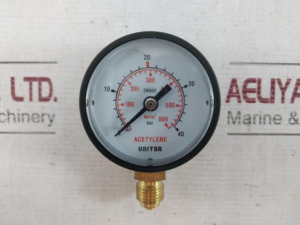 Unitor En562 Oxygen Pressure Gauge Acetylene 171-550186 0-40 Bar