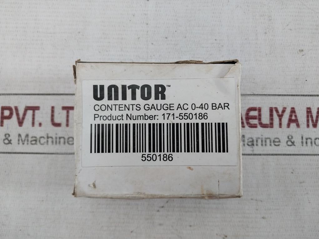 Unitor En562 Oxygen Pressure Gauge Acetylene 171-550186 0-40 Bar