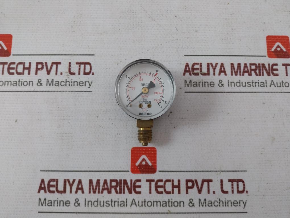 Unitor Ox 0-16 Bar Oxygen Working Gauge 171-550194 0-230 Lbf/In2