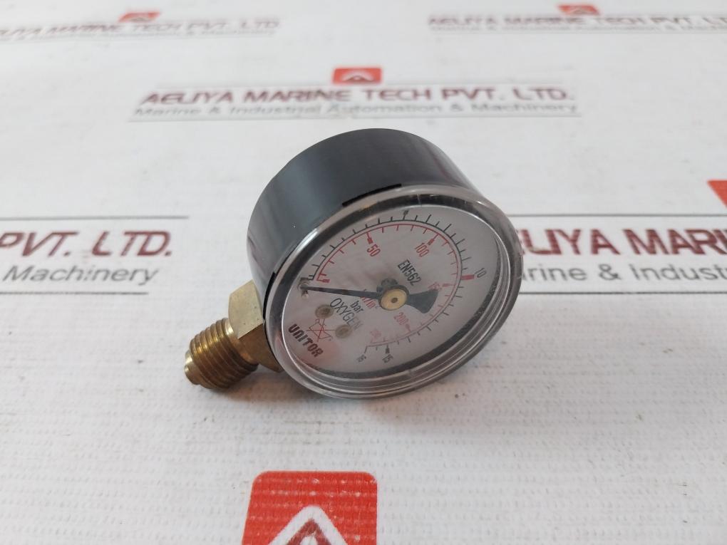 Unitor Ox 0-16 Bar Oxygen Working Gauge 171-550194 0-230 Lbf/In2