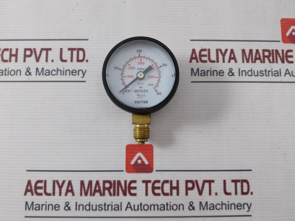 Unitor Oxygen Safety Gauge 0-400 Bar En562