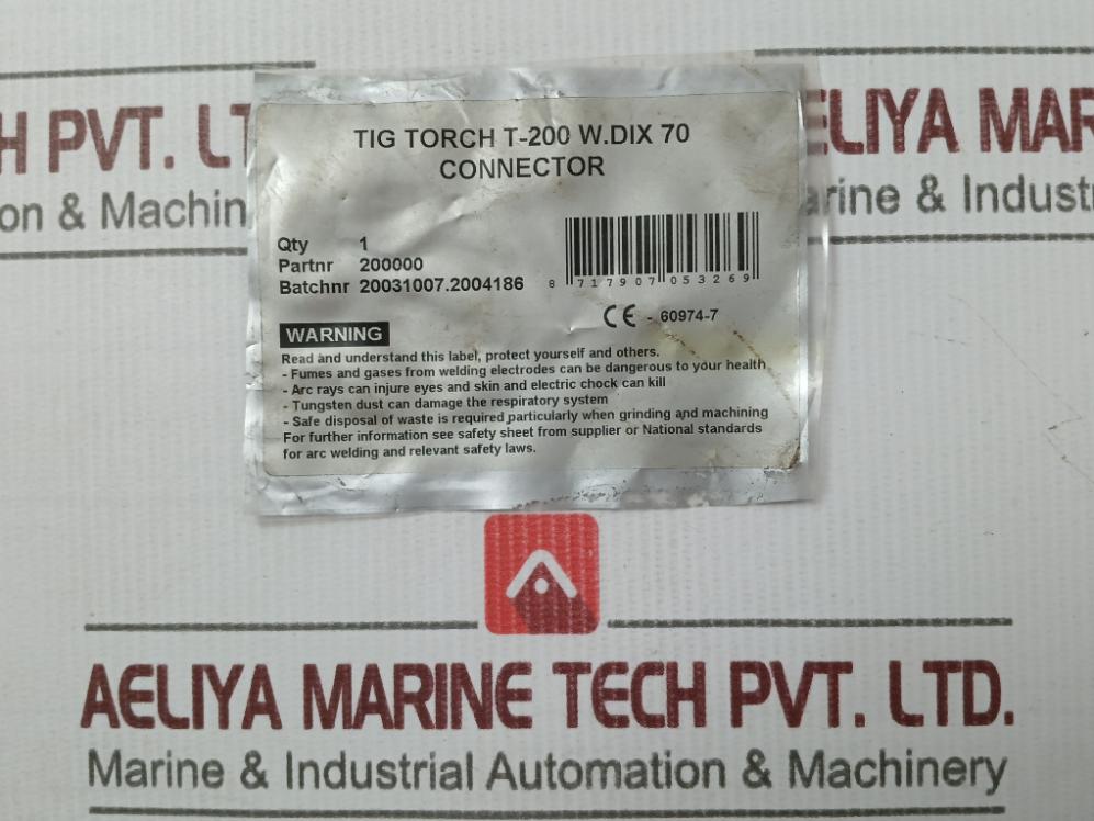 Unitor 200000 Tig Torch T-200 W.Dix 70 Connector