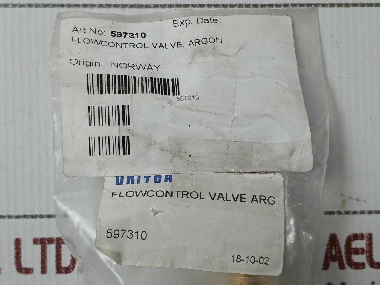 Unitor 597328 Flowcontrol Meter (Ar/Co2) For Use At Torch Nozzle Set 3-25 L/Min