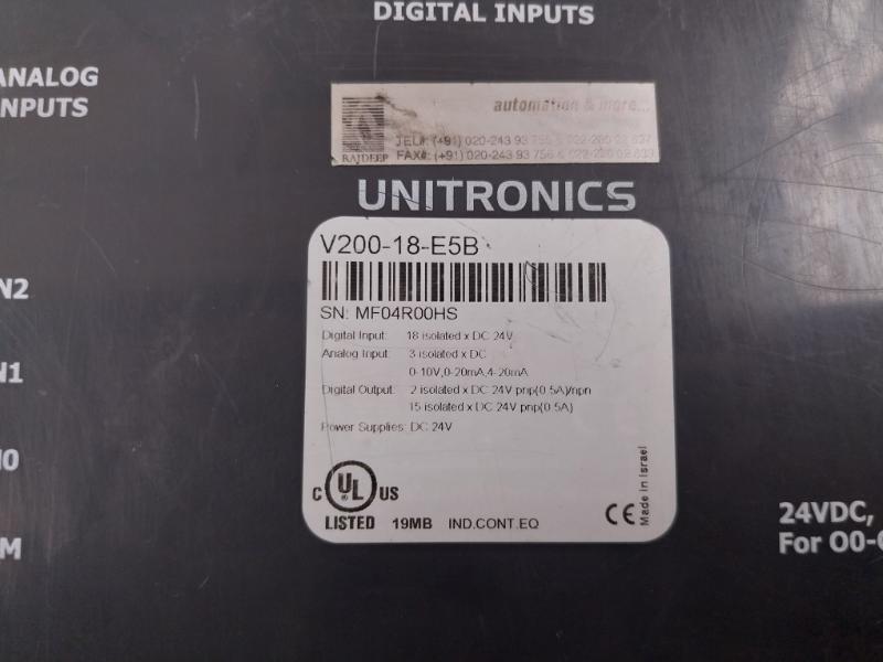 Unitronics V200-18-e5B I/O Digital Module Dc 24V Sa/V200-e5B