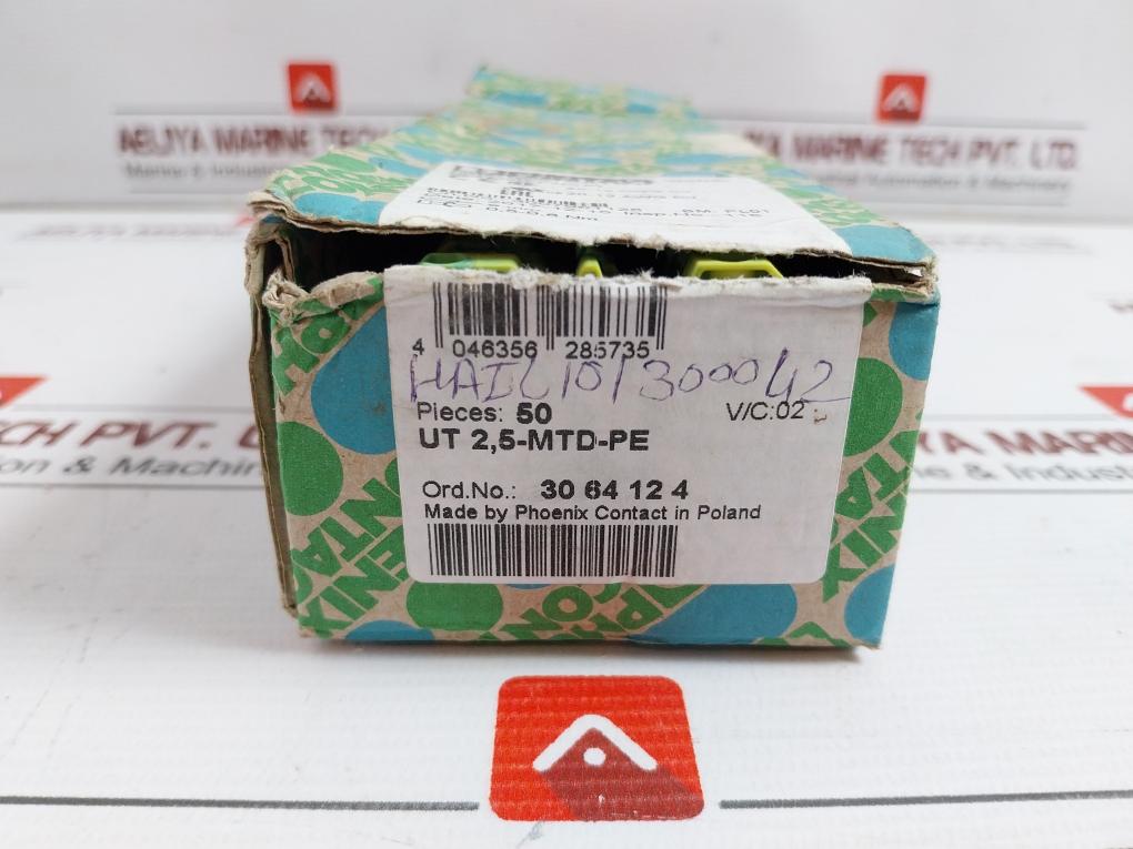 Ut 2,5-mtd-pe Protective Conductor Terminal Block Phoenix Contact (1 Box=50 Pcs)