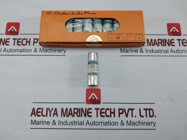 Utsunomiya-Electric-Ac-500V-Acl50-10A-Cello-Lite-Fuse-UC1-Lot-Of-10X-210628-3