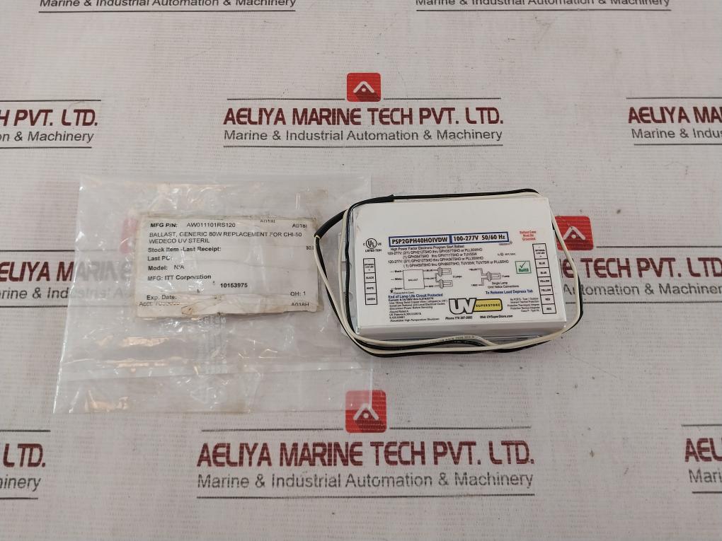 Uv Aw011101Rs120 High Power Factor Electronic Program Start Ballast 100-277V Ac