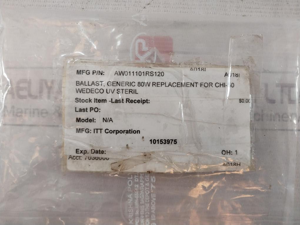 Uv Aw011101Rs120 High Power Factor Electronic Program Start Ballast 100-277V Ac