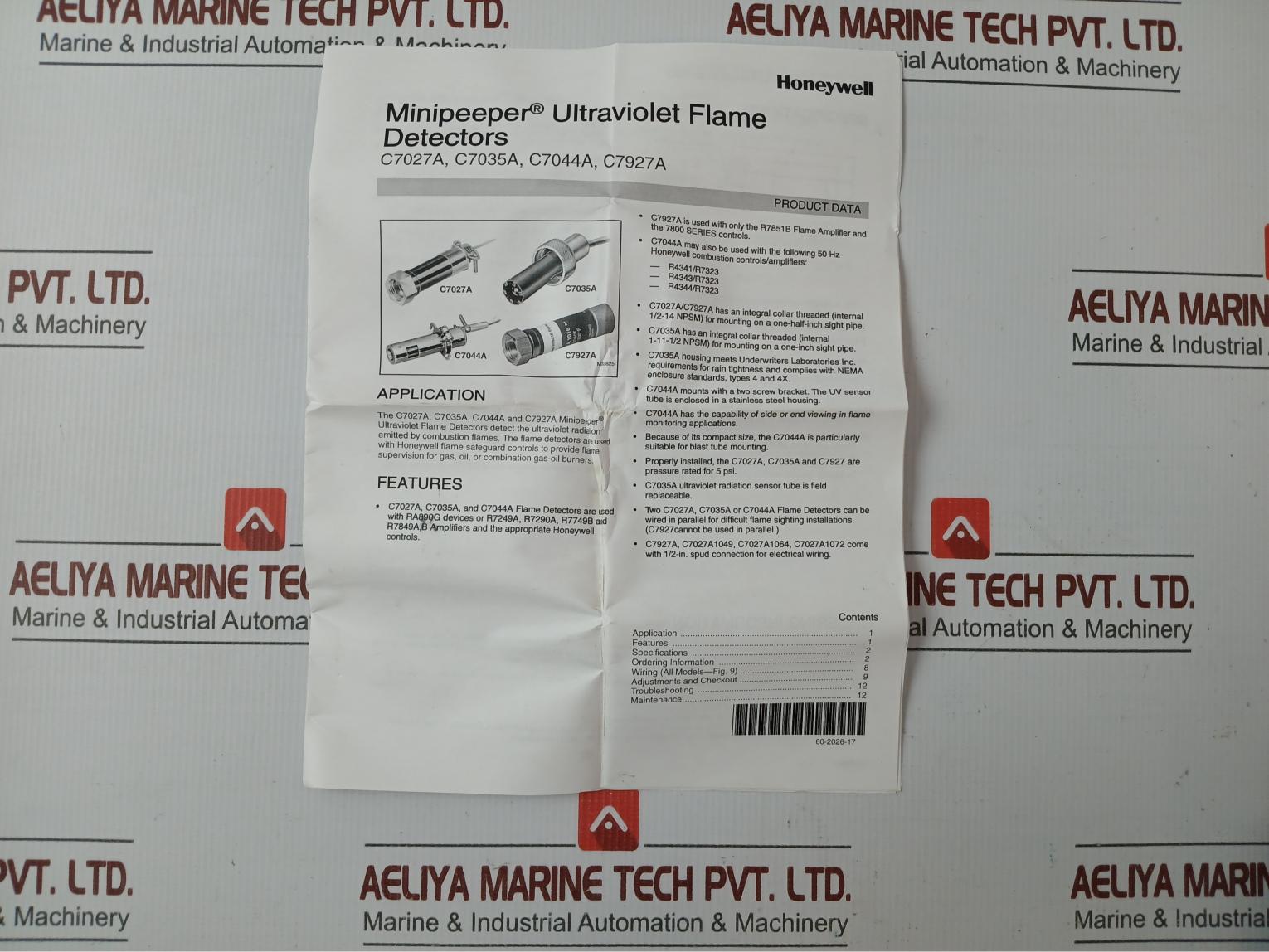 Uv Flame Detector/Sensor C7027A 1031 Honeywell