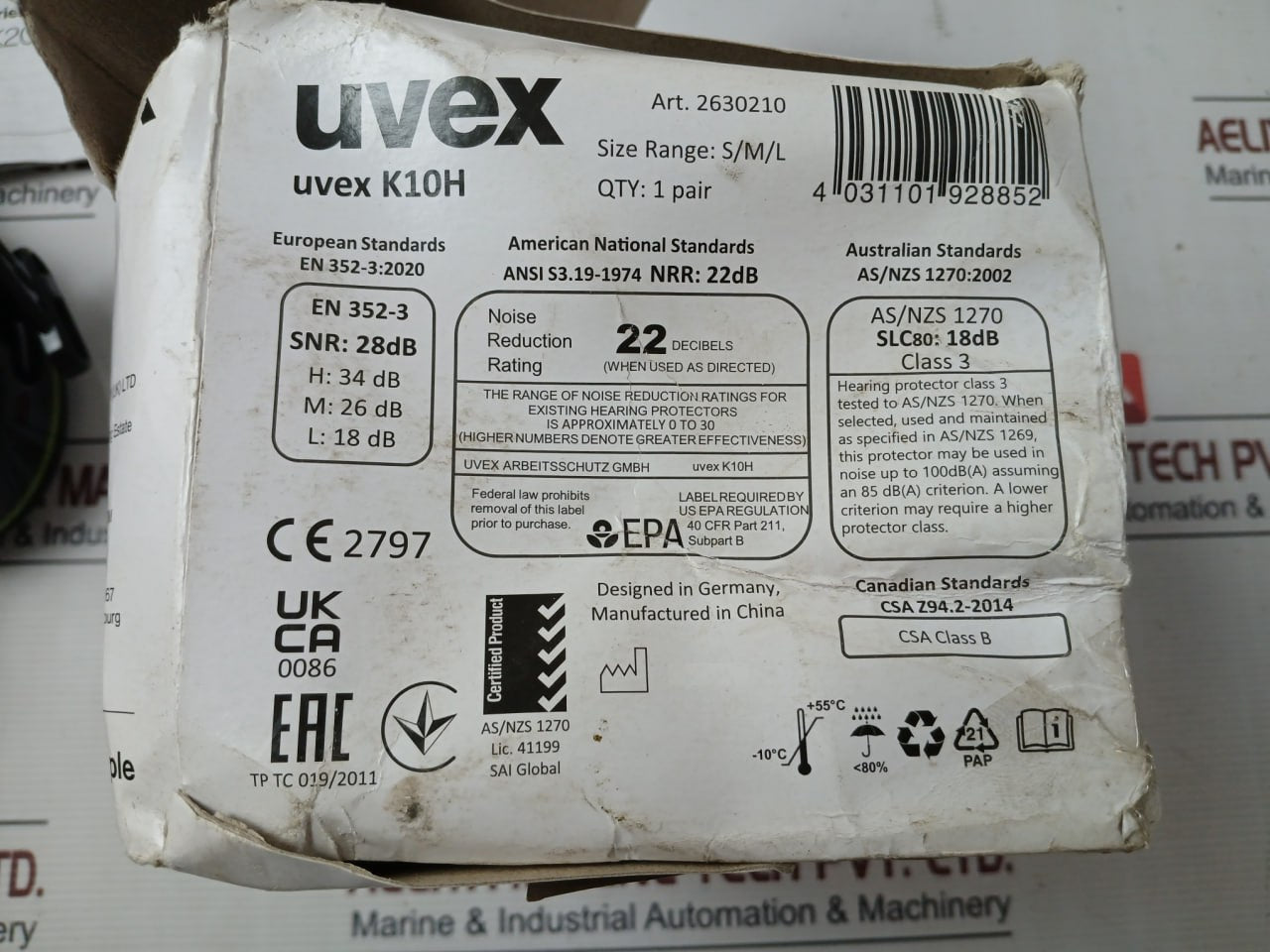 Uvex Arbeitsschutz Gmbh K10H Helmet Ear Muffs K Series 22 Decibels Set