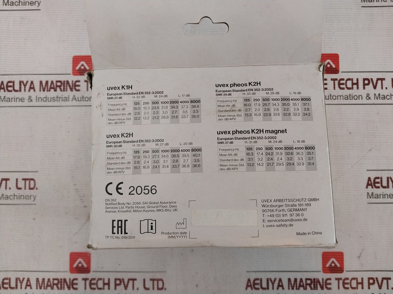 Uvex K1H Helmet Earmuff K-series 32Db 24Db 17Db En 352