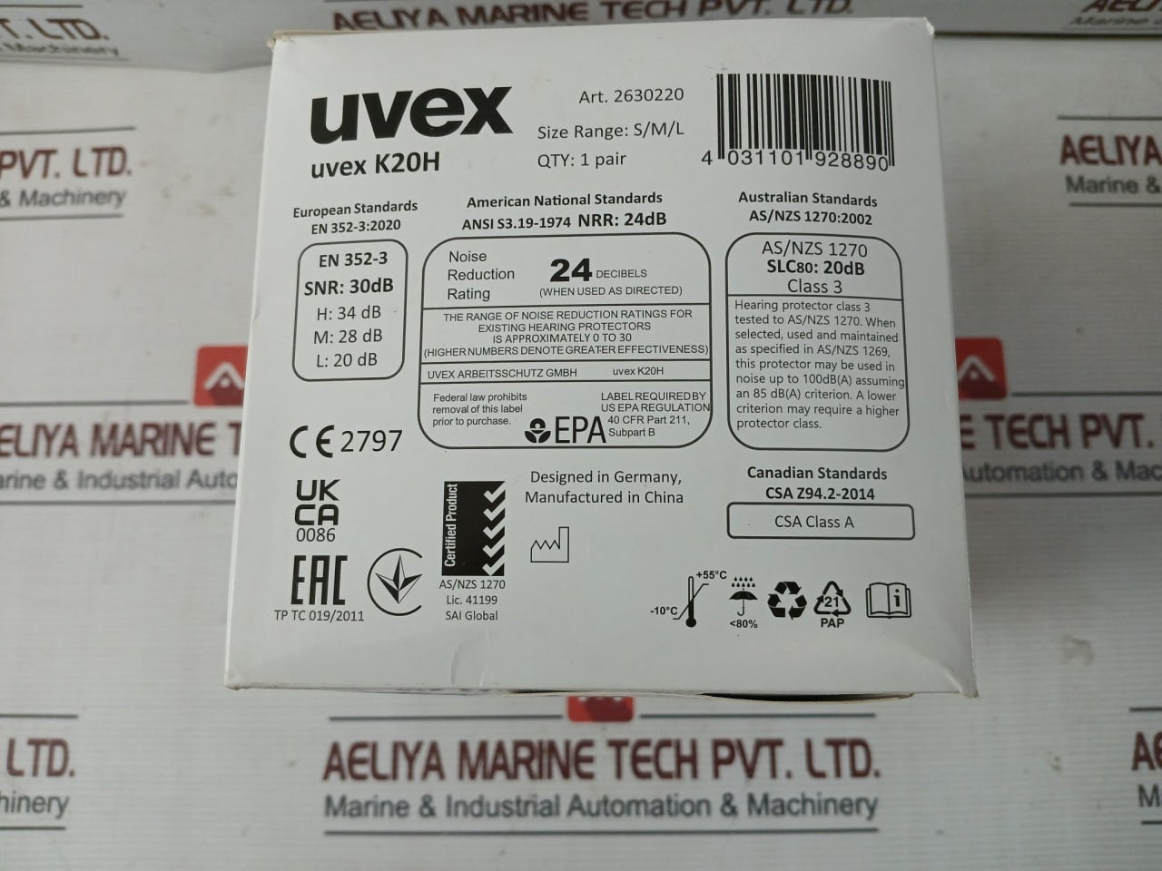 Uvex K20H Dielectric Hearing Helmet Earmuffs Set