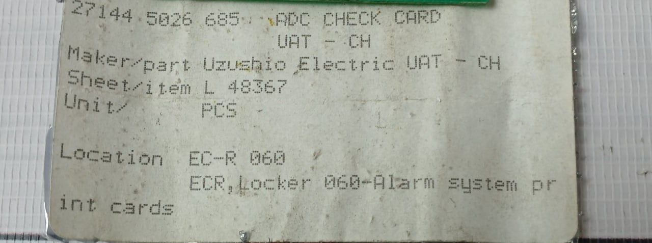 Uzushio Electric Uat-ch Adc Check Card Pcb Card