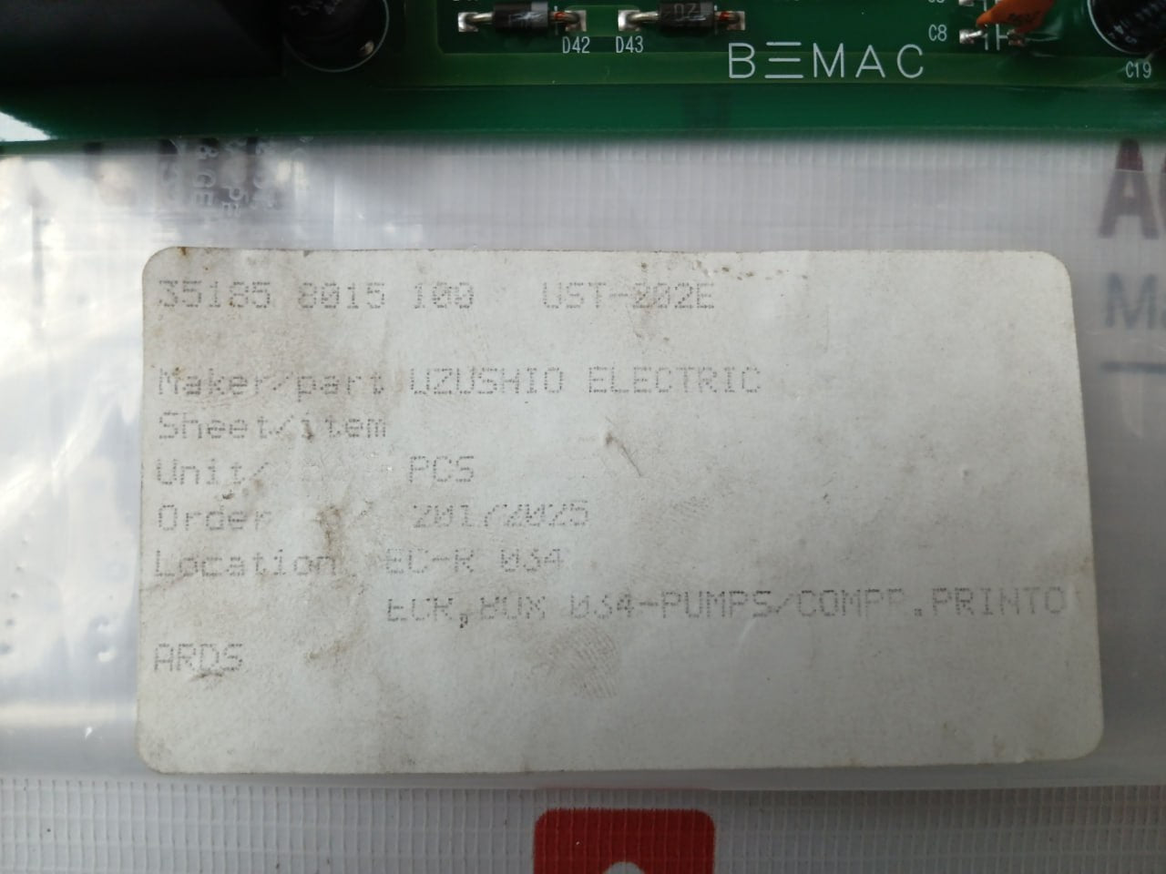 Uzushio Electric Ust-202-e Printed Circuit Board