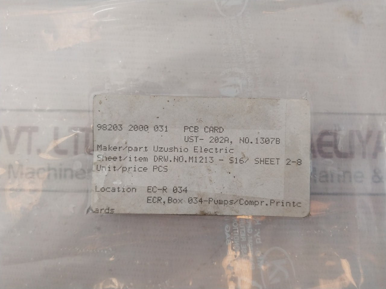 Uzushio Electric Ust-202A Pcb Card 1307B M1213-s16