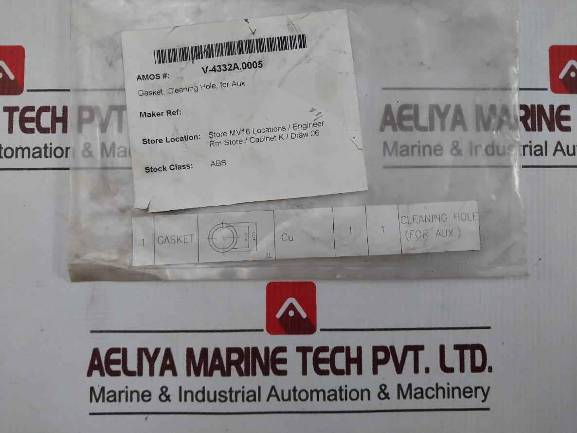 V-4332A.0005 Gasket, Cleaning Hole, For Aux