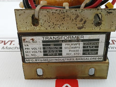 V-megh Industries 110/110/18V Single-phase Control Transformer Rtxg 16-0 Rk