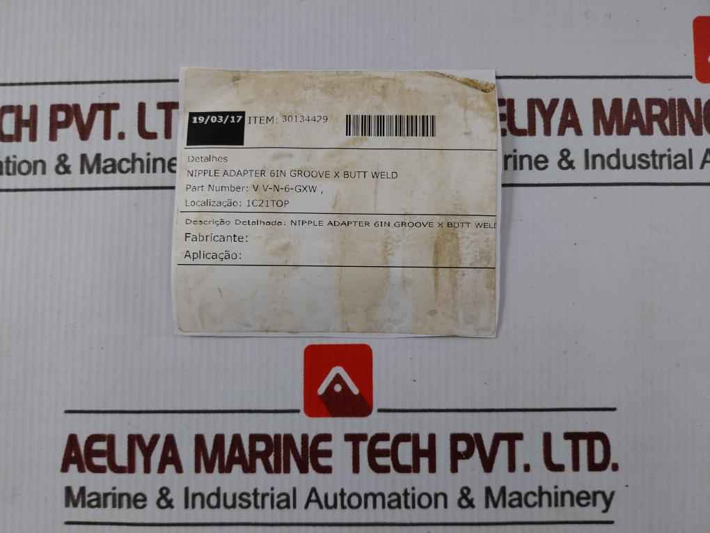 V V-n-6-gxw Nipple Adapter 6In Groove X Butt Weld
