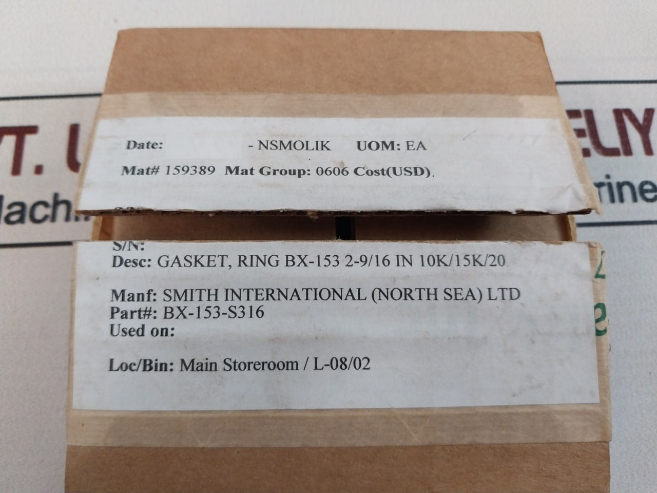 Vacno Bx153-s316-4 Gasket Ring Bx-153 2-9/16 In 10K/15K/20