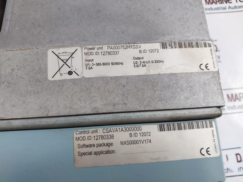 Vacon Nxs00075A2H1Ssva1A3000000 Power Unit/Control Unit 12780337