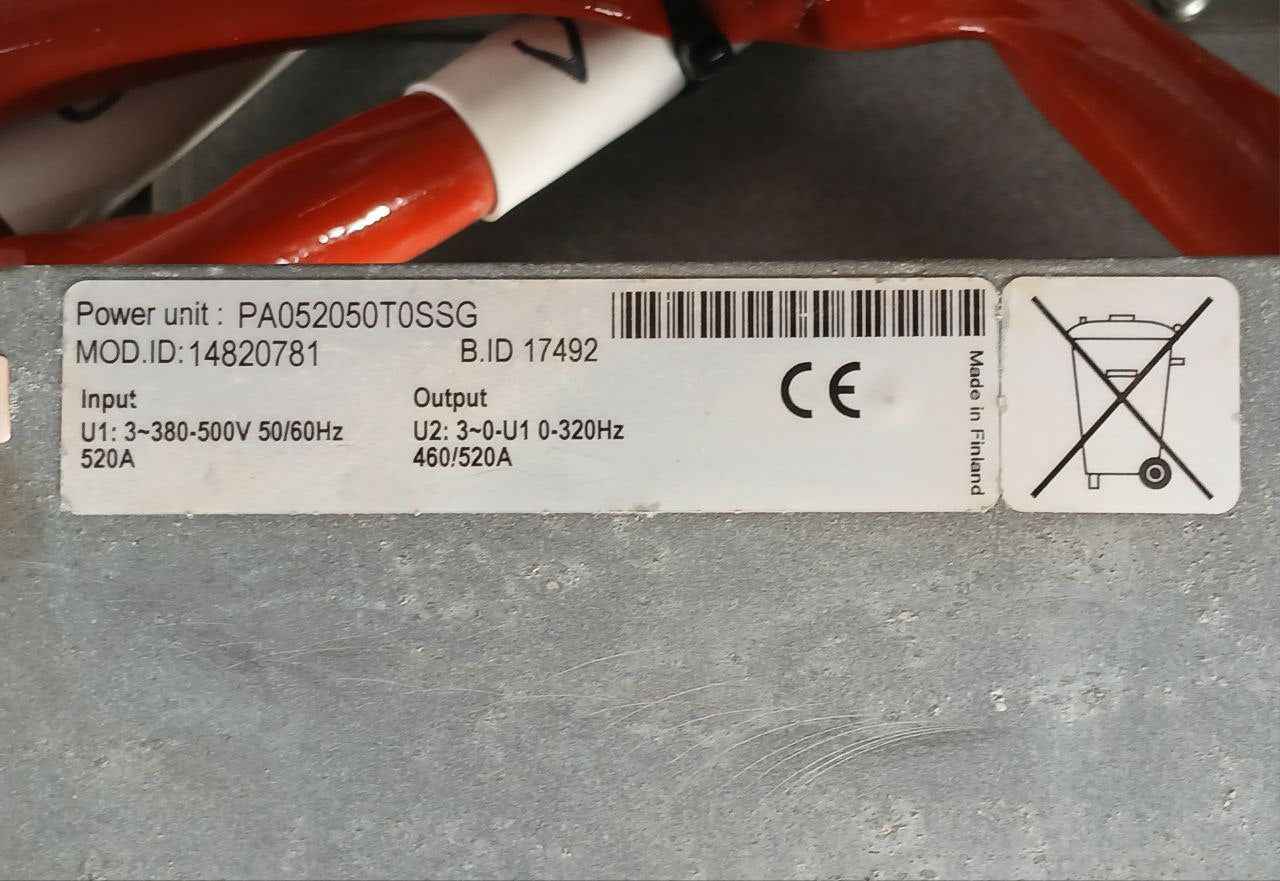 Vacon Pa052050T0Ssg Power Unit 14820781 380-500V 50/60Hz 520A