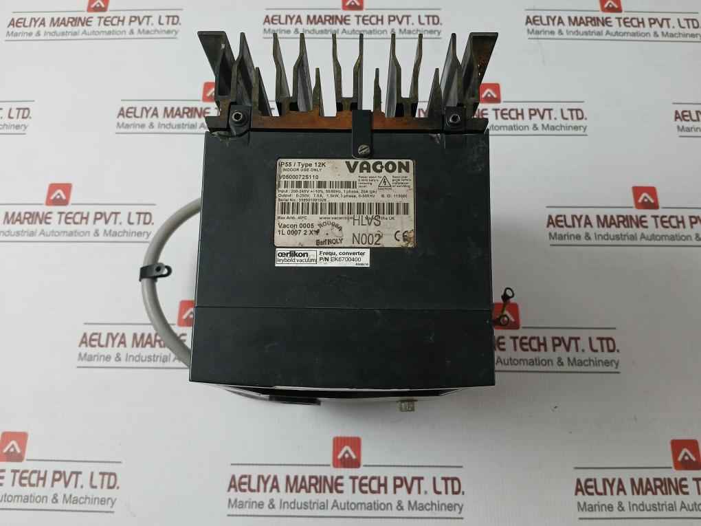 Vacon V0500072S110 Variable Speed Drive 50/60Hz 1Phase Ek6700400 (Not Working)