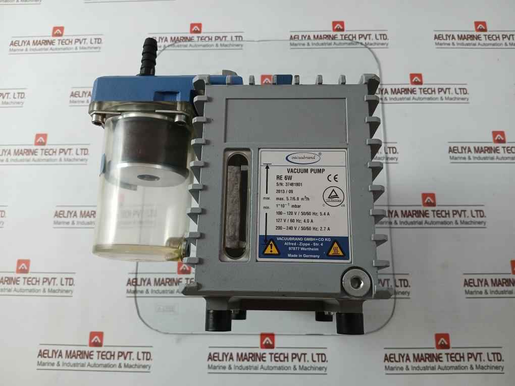 Vacuubrand Re 6W Rotary Vane Vacuum Pump 100-120V 50/60Hz 5.4A