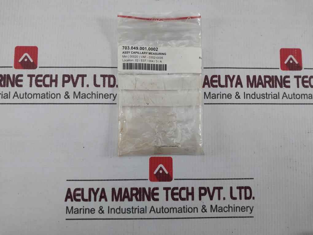 Vaf 0352-0035 Capillair Calibration Data Assy