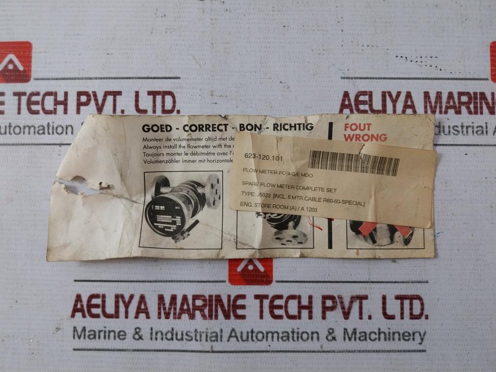 Vaf Instruments J5023 Flow Meter For G/E Mdo 5K Bar Var.3445 2.5 L/Min