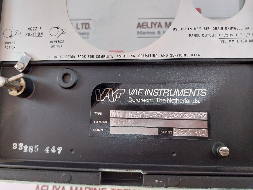 Vaf Instruments M40-11M35120-5528Spec004445 Pneumatic Controller Regulator 15Psi